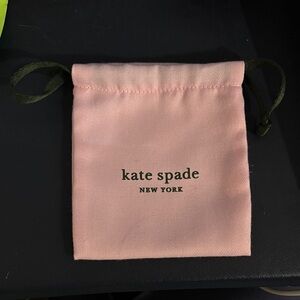 Kate Spade Pink Dustbag with Green Drawstrings and Lettering